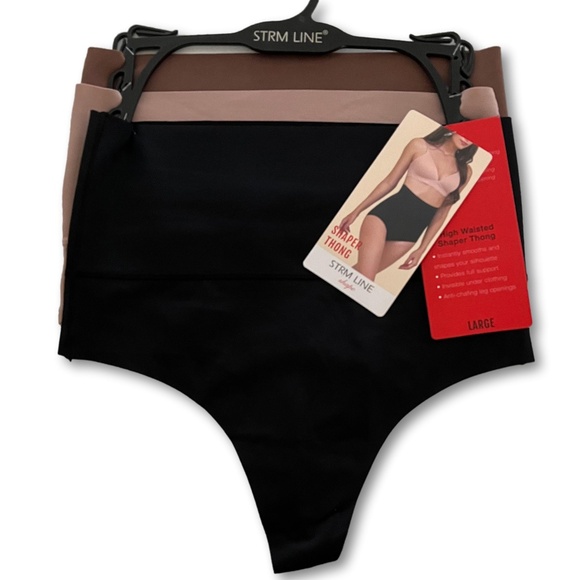 STRM LINE High Waisted Shaper Thong - 3 Pack - Various Sizes M/L/XL - Picture 1 of 5